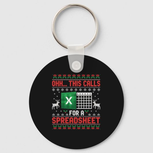 Oh This Calls For A Spreadsheet Christmas Sweater Sleutelhanger (Voorkant)