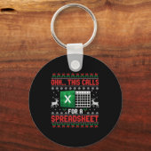 Oh This Calls For A Spreadsheet Christmas Sweater Sleutelhanger (Voorkant)