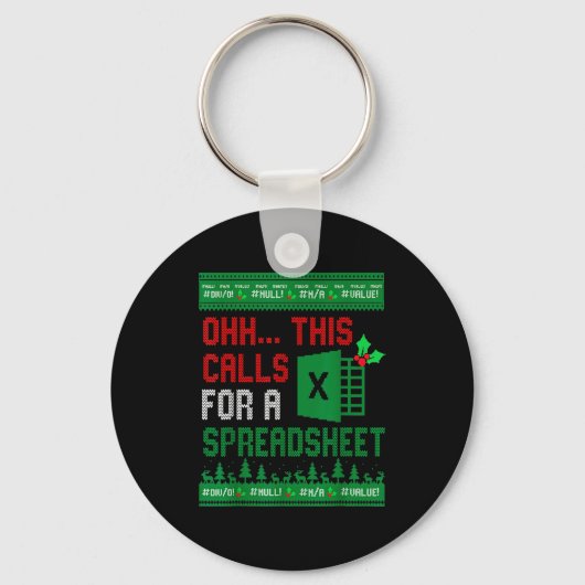 Oh This Calls For A Spreadsheet Christmas Sweater  Sleutelhanger (Voorkant)