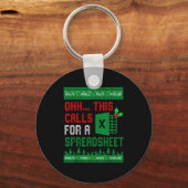 Oh This Calls For A Spreadsheet Christmas Sweater  Sleutelhanger (Voorkant)