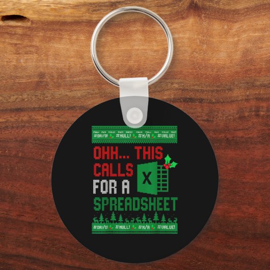 Oh This Calls For A Spreadsheet Christmas Sweater Sleutelhanger (Voorkant)