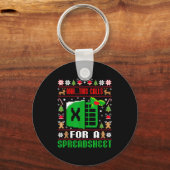 Oh This Calls For A Spreadsheet Christmas Sweater Sleutelhanger (Voorkant)
