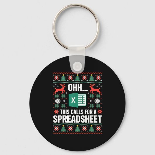 Oh This Calls For A Spreadsheet Christmas Sweater Sleutelhanger (Voorkant)