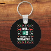 Oh This Calls For A Spreadsheet Christmas Sweater Sleutelhanger (Voorkant)