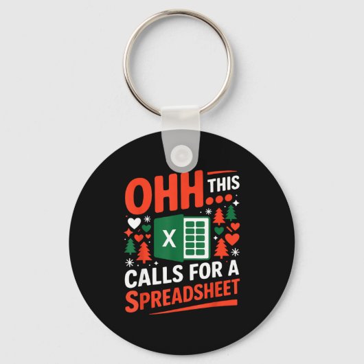 Oh This Calls For A Spreadsheet Christmas Sweater  Sleutelhanger (Voorkant)