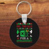Oh This Calls For A Spreadsheet Christmas Sweater Sleutelhanger (Voorkant)