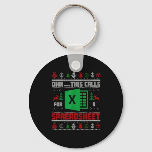 Oh This Calls For A Spreadsheet Christmas Sweater Sleutelhanger (Voorkant)