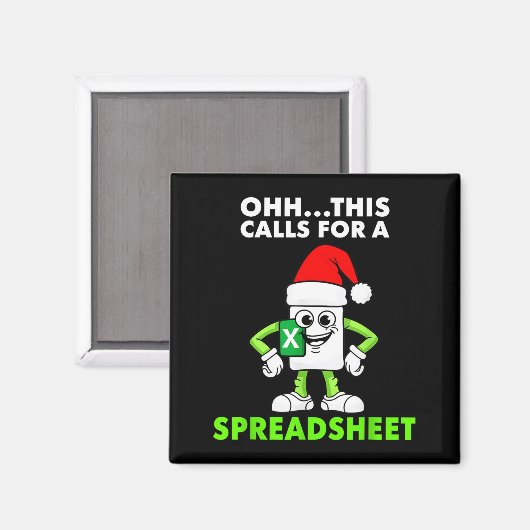 Oh This Calls For A Spreadsheet Excel Christmas Co Magneet (Voorkant / Achterkant)