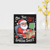 Oh This Calls For A Spreadsheet Santa Excel Funny Kaart (Gele Bloem)