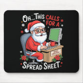 Oh This Calls For A Spreadsheet Santa Excel Funny Muismat (Voorkant)