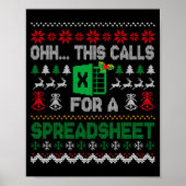 Oh This Calls For A Spreadsheet Ugly Christmas Swe Poster (Voorkant)