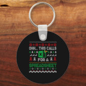 Oh This Calls For A Spreadsheet Ugly Christmas Swe Sleutelhanger (Voorkant)
