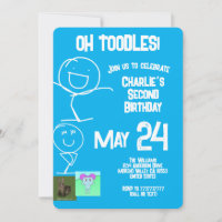 Oh, Toodles | Sam & Friends Uitnodiging voor verja