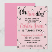 Oh Twodles tweede verjaardag roze feest (Voorkant / Achterkant)