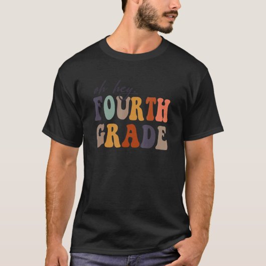 Oh, vierde klas terug naar school Retro T-shirt (Voorkant)