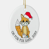 Oh voor Fox Sake, 2020, Grappig Happy Nieuwjaar Keramisch Ornament (Rechts)