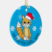 Oh voor Fox Sake, 2020, Grappig Happy Nieuwjaar Keramisch Ornament (Rechts)