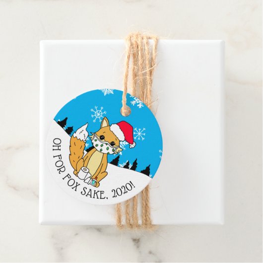 Oh voor Fox Sake, 2020, grappige Kerstmis Bedankjes Labels (In situ)