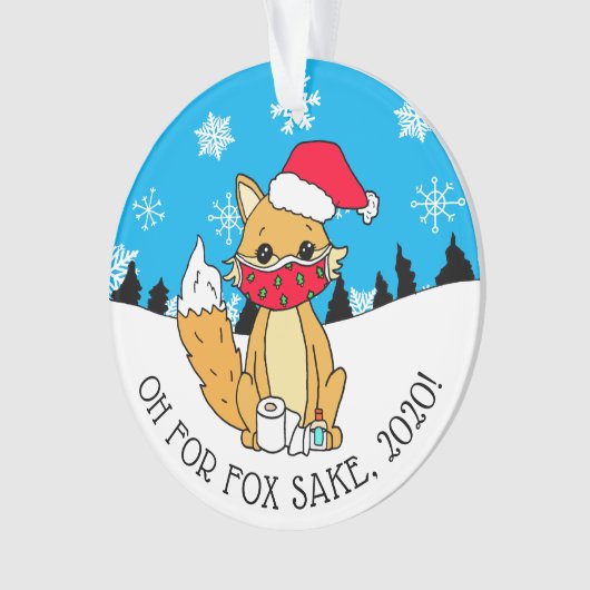 Oh voor Fox Sake, 2020, grappige Kerstmis Ornament (voorkant)
