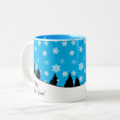 Oh voor Fox Sake, 2020, grappige Kerstmis Tweekleurige Koffiemok (Voorkant links)