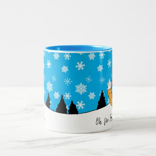 Oh voor Fox Sake, 2020, grappige Kerstmis Tweekleurige Koffiemok (Center)