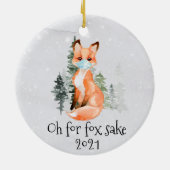 OH voor Fox Sake 2021 Face Mask Kerstmis Keramisch Ornament (Achterkant)
