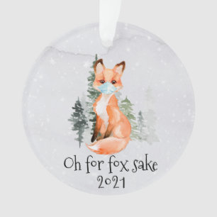 OH voor Fox Sake 2021 Face Mask Kerstmis Ornament