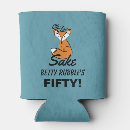 Oh, voor Fox Sake 50th Birthday gepersonaliseerd Blikjeskoeler (Achterkant)