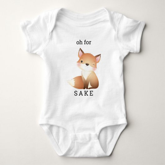 Oh voor Fox Sake Cute Funny Baby Bodysuit (Voorkant)