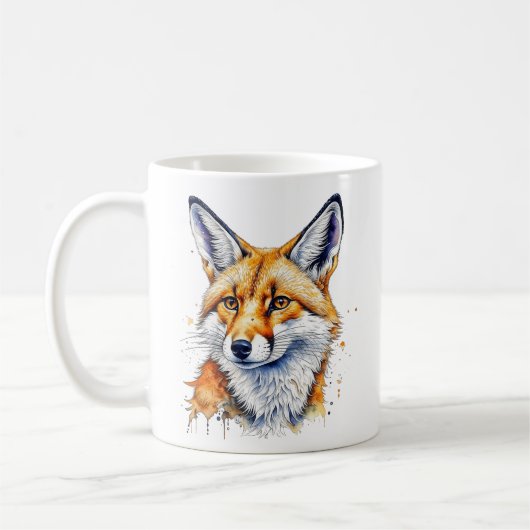 Oh, voor Fox Sake! Grappig Waterverf Fox Quote Koffiemok (Links)