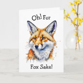 Oh, voor Fox Sake! Grappige Waterverf Kaart (Gele Bloem)