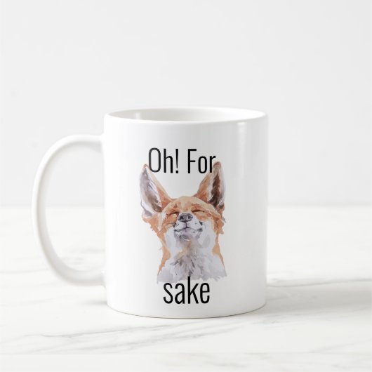 Oh voor Fox Sake Mok Schattigee Fox Waterverf (Links)