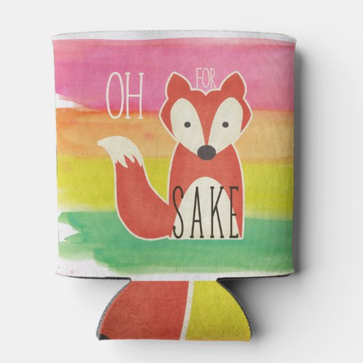 Oh voor Fox Sake Waterverf Stripes Blikjeskoeler (Achterkant)