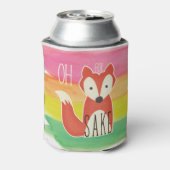 Oh voor Fox Sake Waterverf Stripes Blikjeskoeler (Blikje Achterkant)