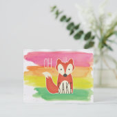 Oh voor Fox Sake Waterverf Stripes Briefkaart (Staand voorkant)
