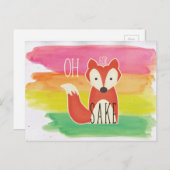 Oh voor Fox Sake Waterverf Stripes Briefkaart (Voorkant / Achterkant)