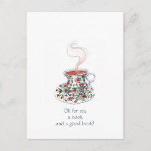 Oh voor thee, een nook, en een goed boek! - theesl briefkaart