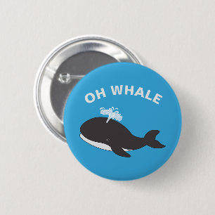 Oh walvis grappige oceaan zee dier vis grap ronde button 5,7 cm