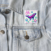 Oh Walvis Kust Speld Punny Vierkante Button 5,1 Cm (In situ)