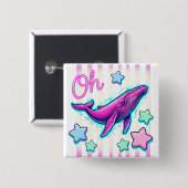 Oh Walvis Kust Speld Punny Vierkante Button 5,1 Cm (Voorkant /achterkant)