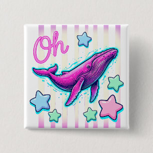 Oh Walvis Kust Speld Punny Vierkante Button 5,1 Cm