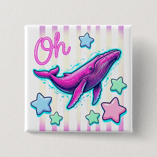 Oh Walvis Kust Speld Punny Vierkante Button 5,1 Cm (Voorkant)