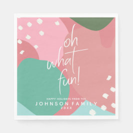 Oh wat een Abstracte kerst met kleurrijke mod Servet