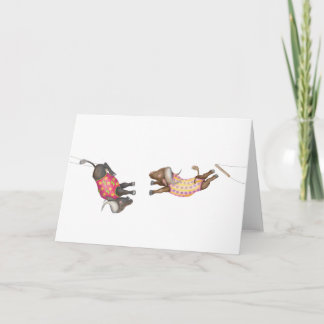 Oh wat een circus! buffel trapezewerkers kaart