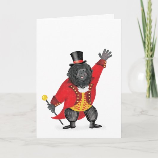 Oh wat een circus! gorilla ringmeester kaart (Voorkant)