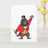 Oh wat een circus! gorilla ringmeester kaart (Gele Bloem)