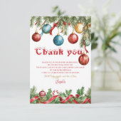 Oh Wat Een Feest Kerst Verjaardagsuitnodiging Bedankkaart (Staand voorkant)