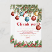 Oh Wat Een Feest Kerst Verjaardagsuitnodiging Bedankkaart (Voorkant / Achterkant)