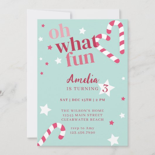 Oh Wat Een Feest Meisje Vakantie Verjaardagsfeestj Kaart (Voorkant)