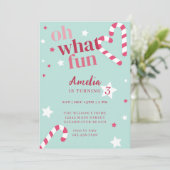 Oh Wat Een Feest Meisje Vakantie Verjaardagsfeestj Kaart (Staand voorkant)